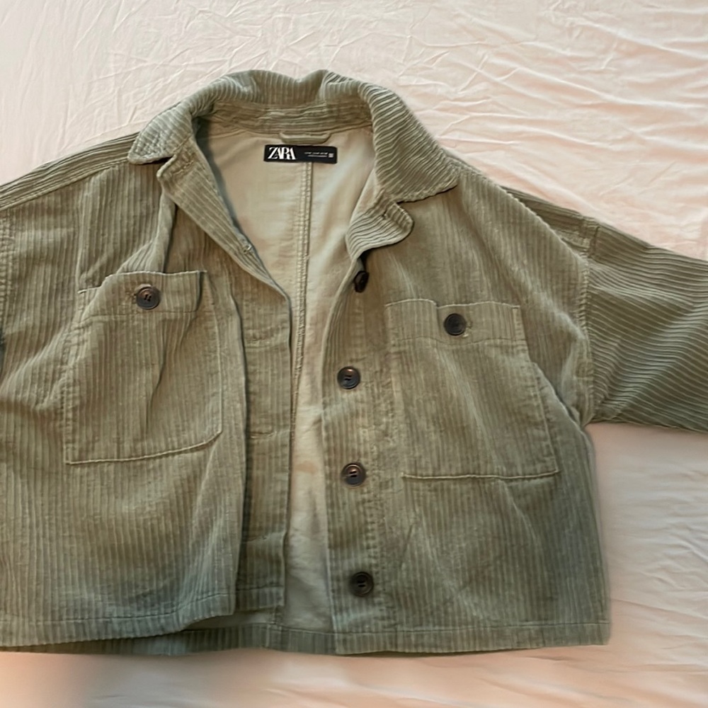 Zara Olive Green Cropped Jacket